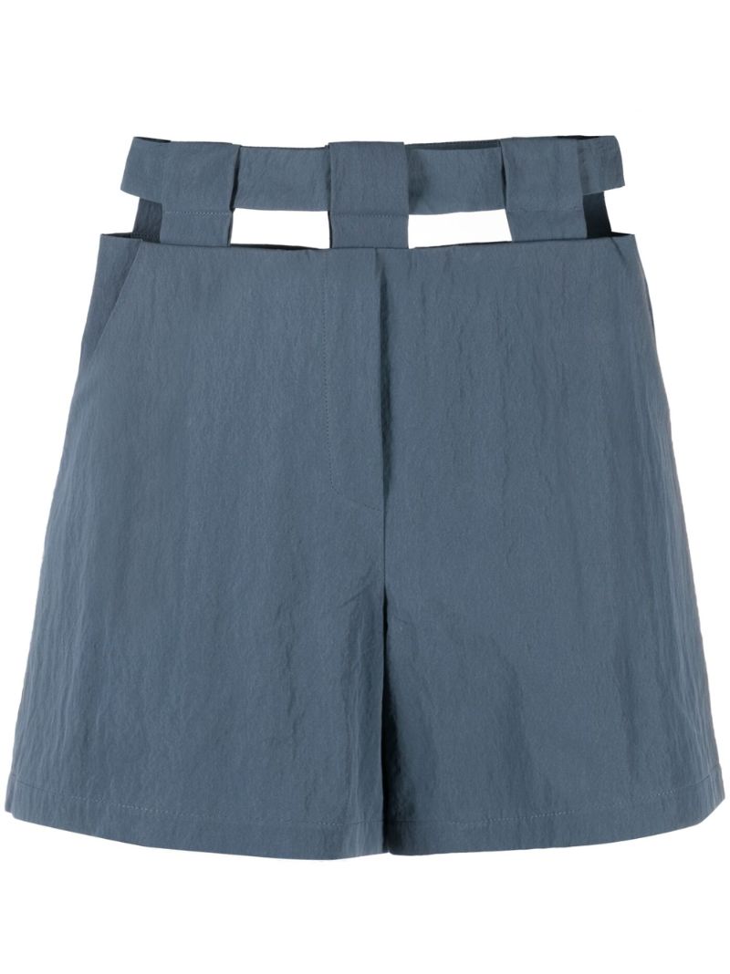 Blue Cut-out High Waist Shorts