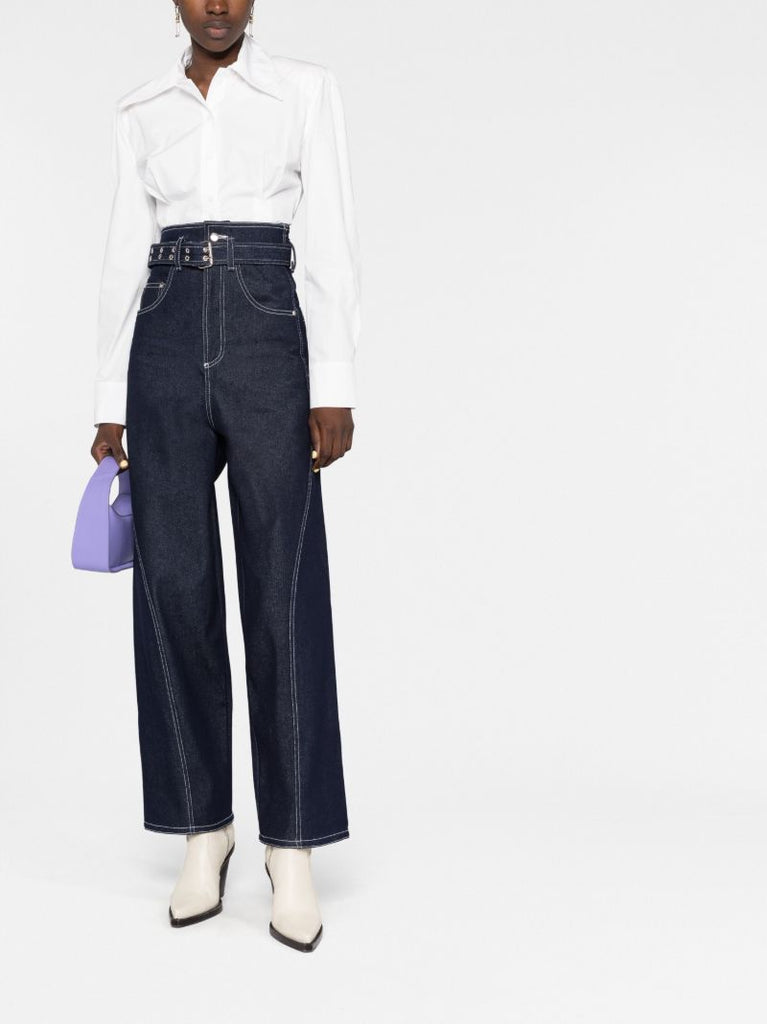 Blue Wide-leg Jeans