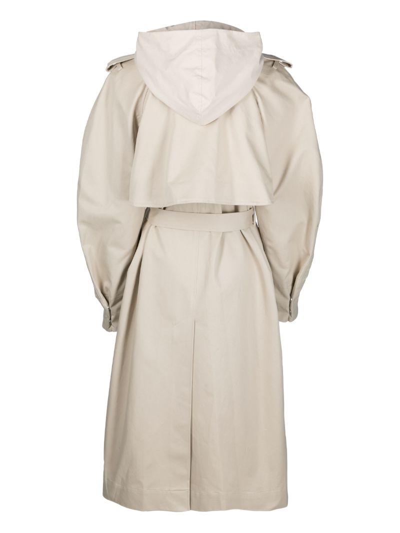 Neutral Hooded Trench Coat