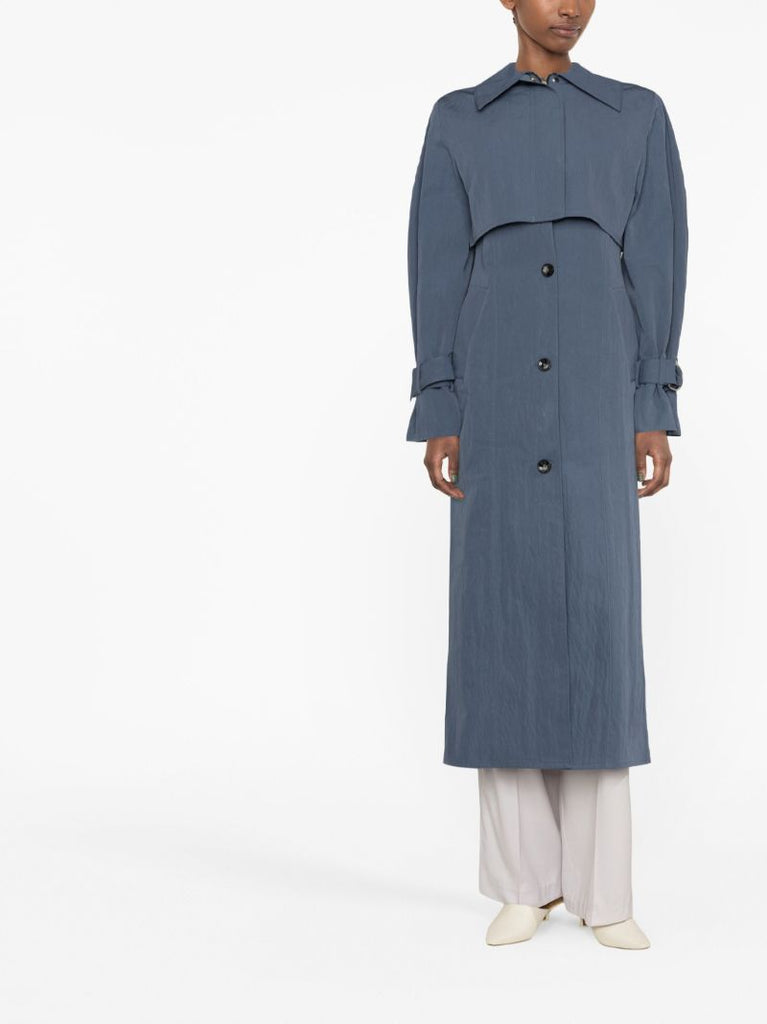 Blue Washed Trench Coat