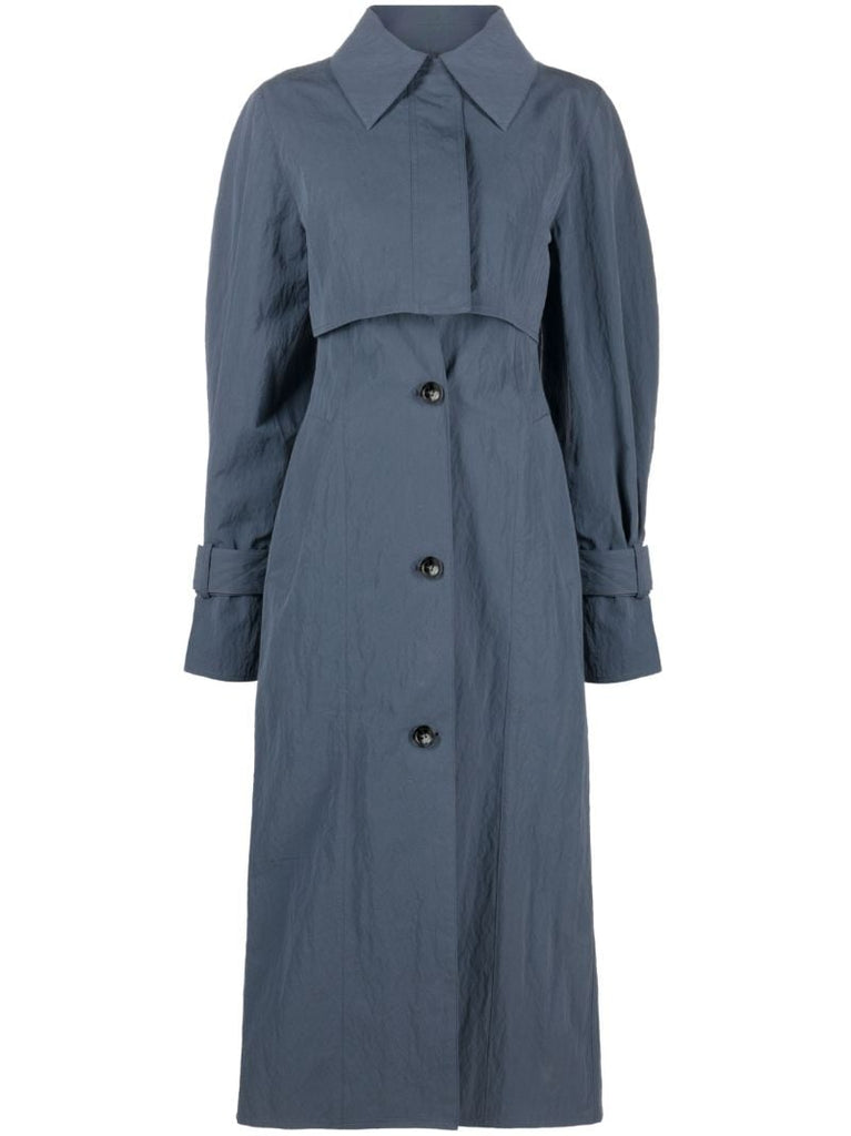 Blue Washed Trench Coat