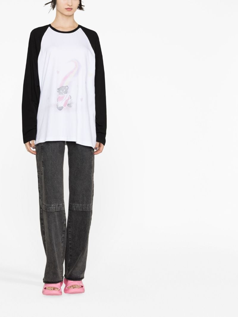 Black Teddy Bear Print T-shirt