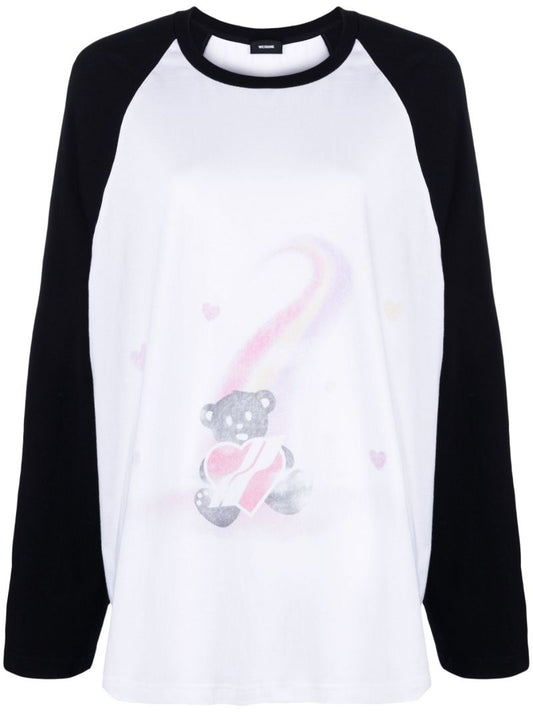 Black Teddy Bear Print T-shirt