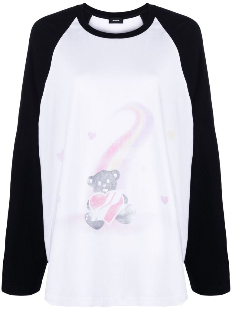 Black Teddy Bear Print T-shirt