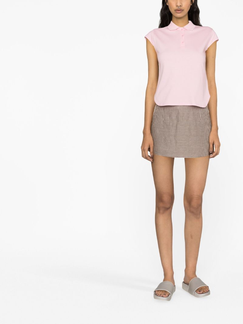 Pink Lace-trim PiquÃ_x0083_Â© Polo Top