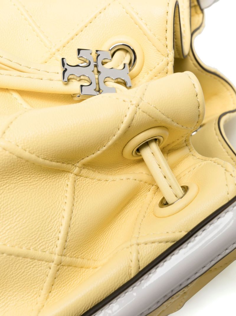 Yellow Diamond Leather Bucket Bag