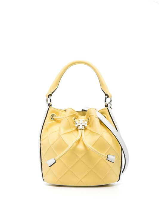 Yellow Diamond Leather Bucket Bag