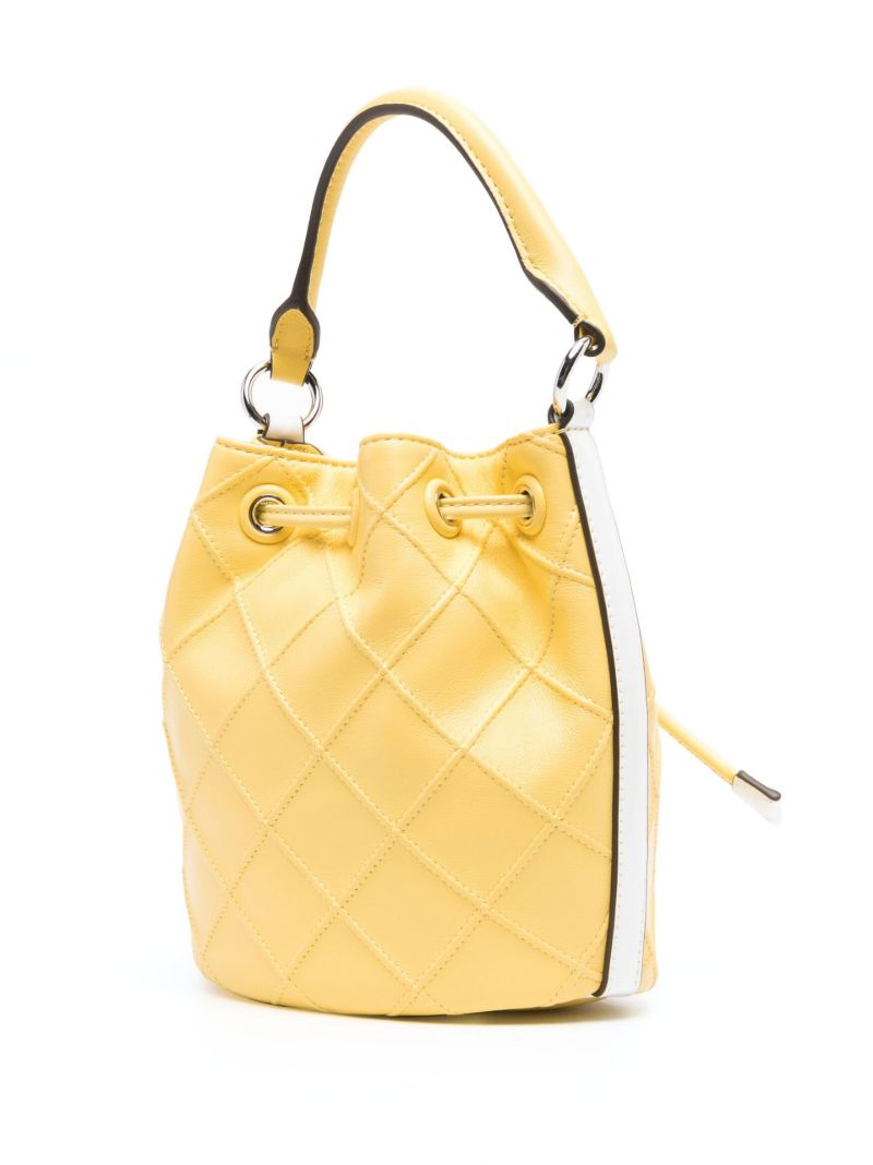 Yellow Diamond Leather Bucket Bag