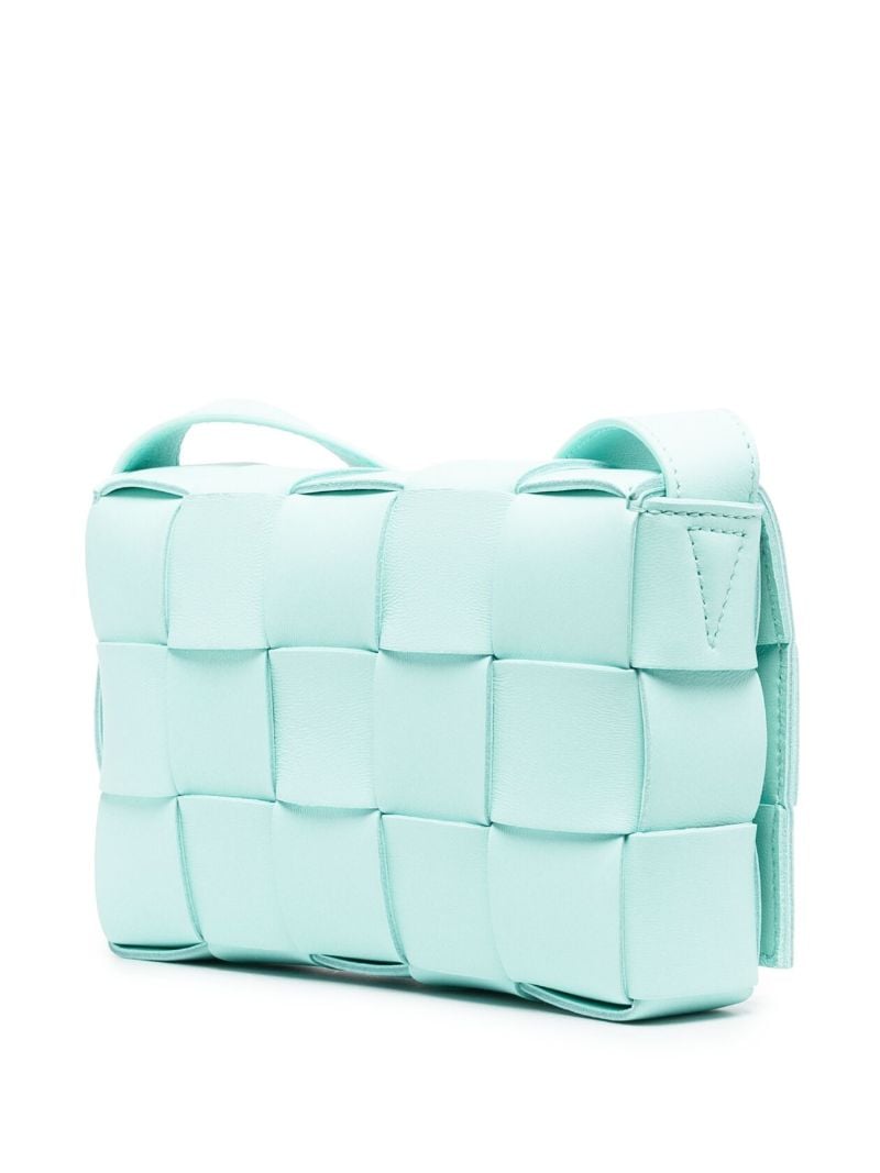 Blue Small Cassette Leather Cross Body Bag