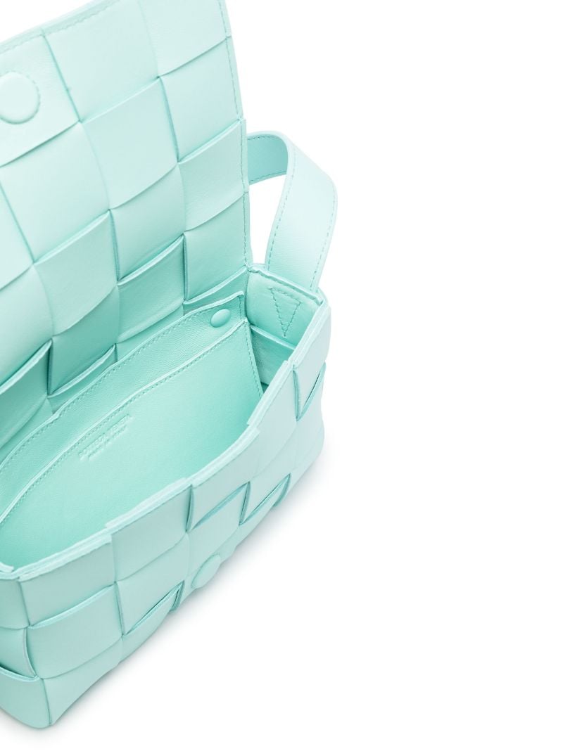 Blue Small Cassette Leather Cross Body Bag