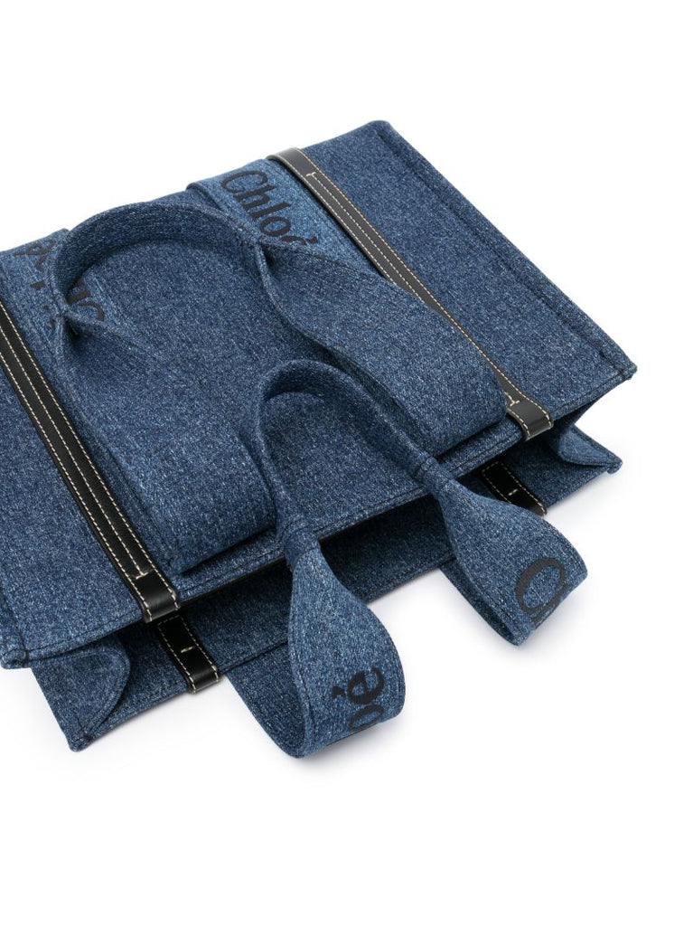 Blue Woody Small Denim Tote Bag