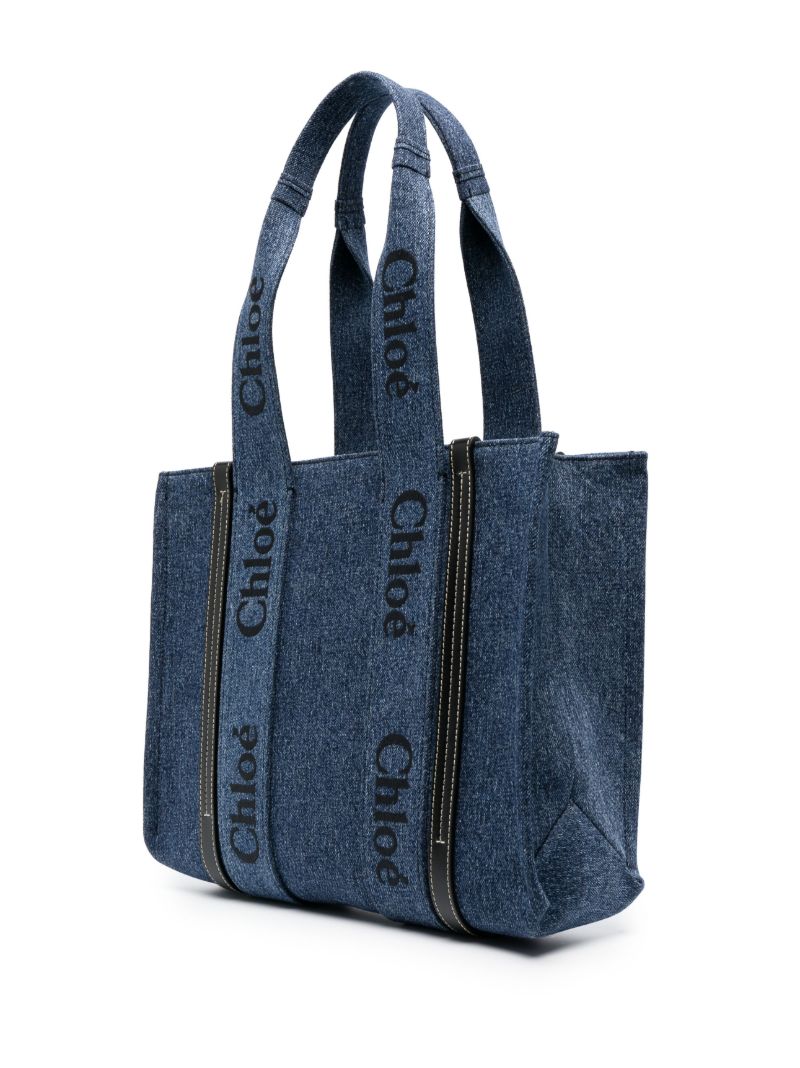 Blue Woody Small Denim Tote Bag