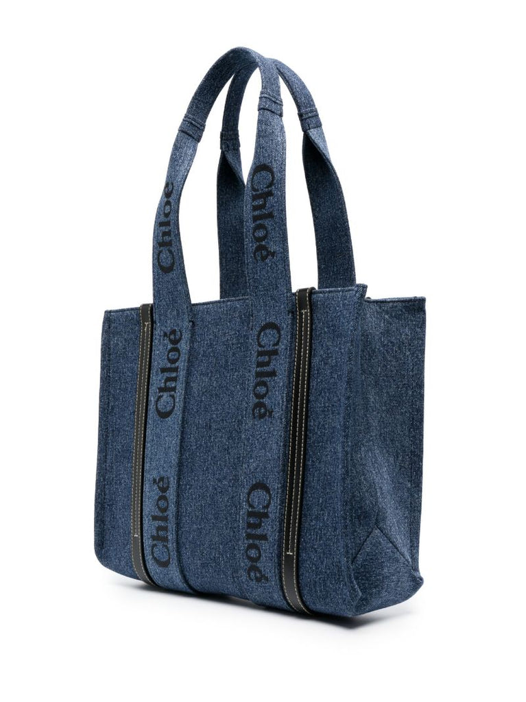 Blue Woody Small Denim Tote Bag