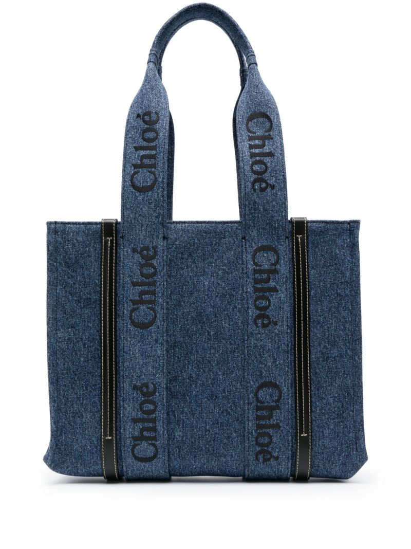 Blue Woody Small Denim Tote Bag