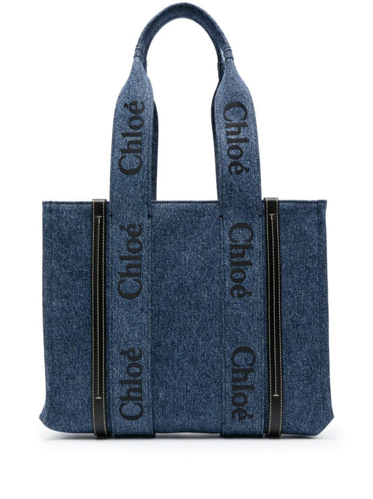 Blue Woody Small Denim Tote Bag