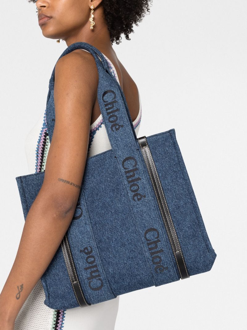 Blue Woody Small Denim Tote Bag
