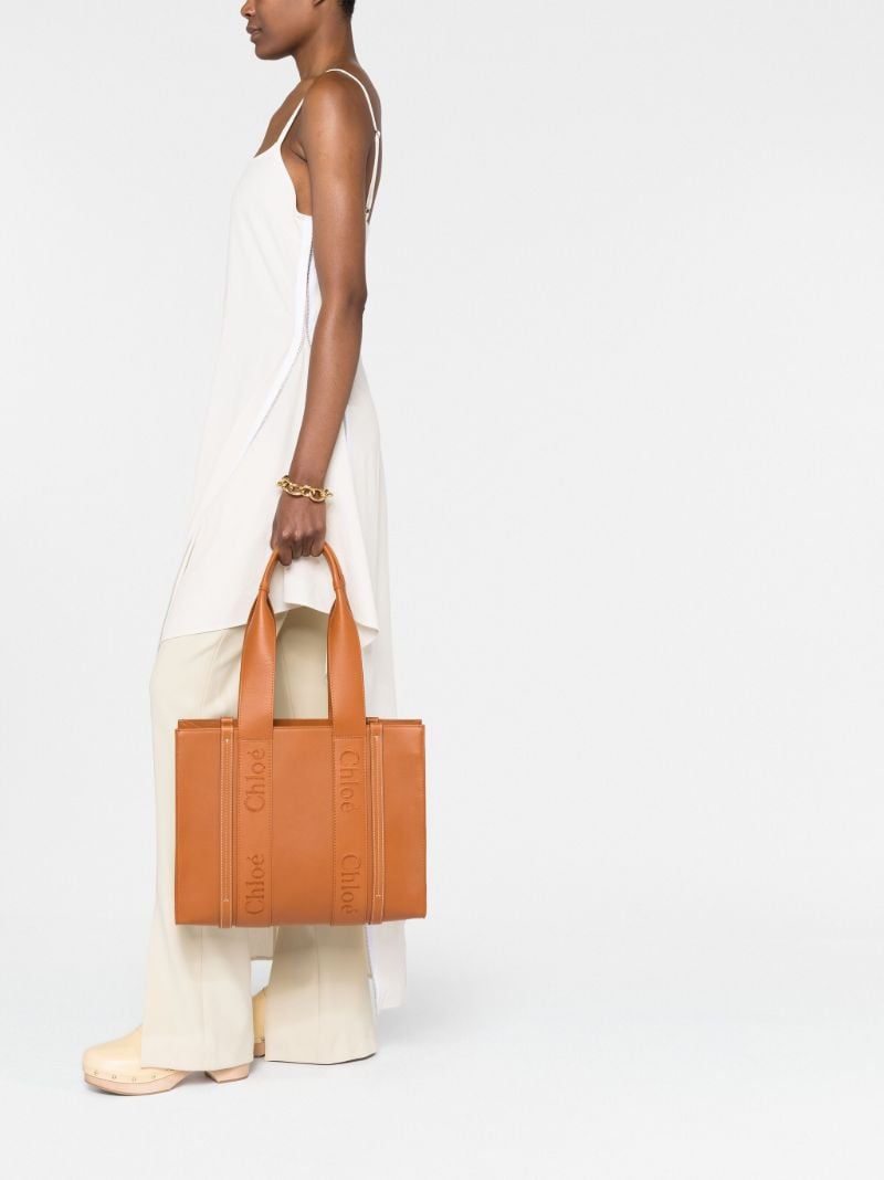 Brown Woody Medium Leather Tote Bag