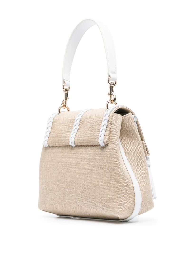 Neutral Penelope Small Linen Shoulder Bag