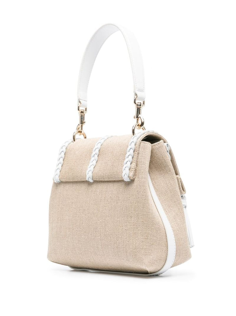 Neutral Penelope Small Linen Shoulder Bag
