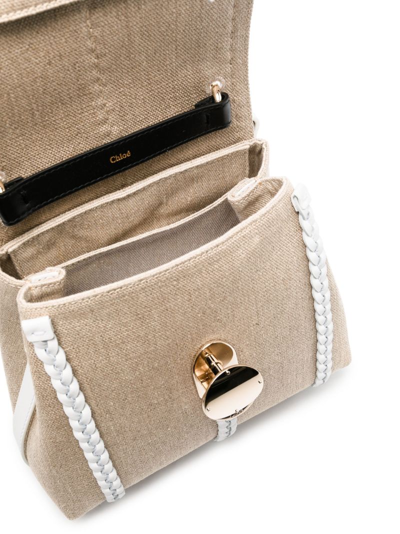 Neutral Penelope Small Linen Shoulder Bag