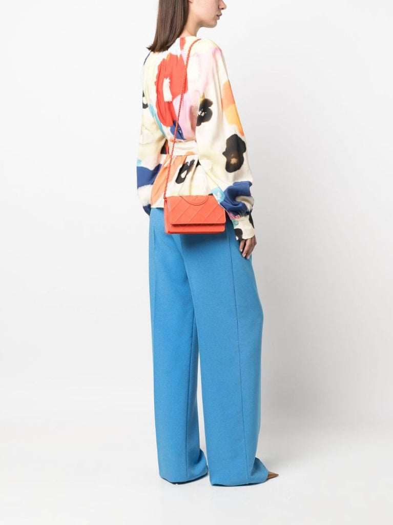 Orange Fleming Leather Shoulder Bag