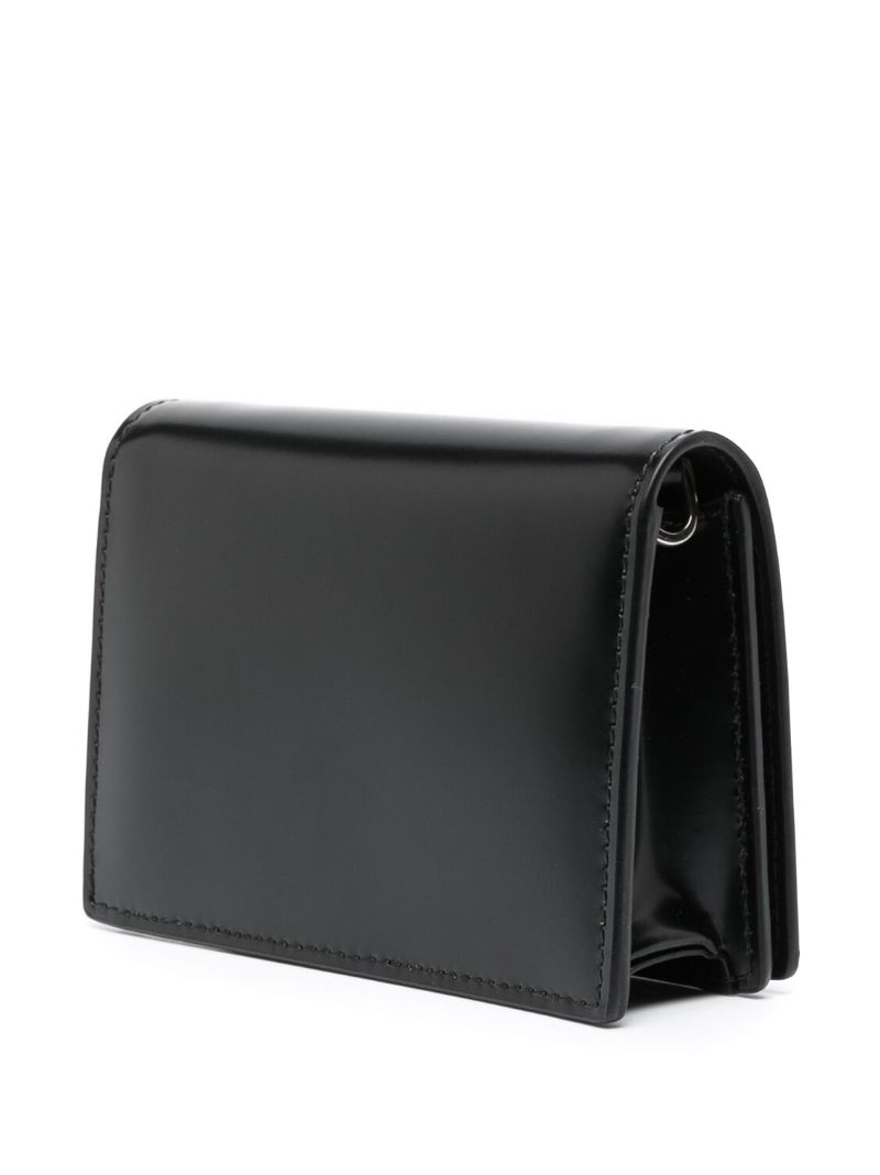 Black Triangle Logo Leather Wallet