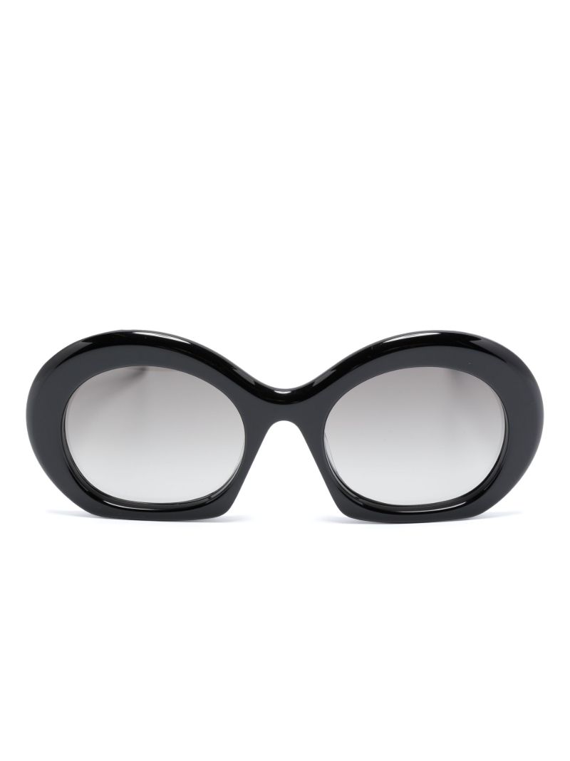 Black Half Moon Oval Sunglasses