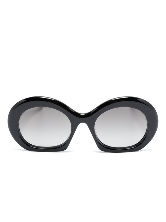 Black Half Moon Oval Sunglasses