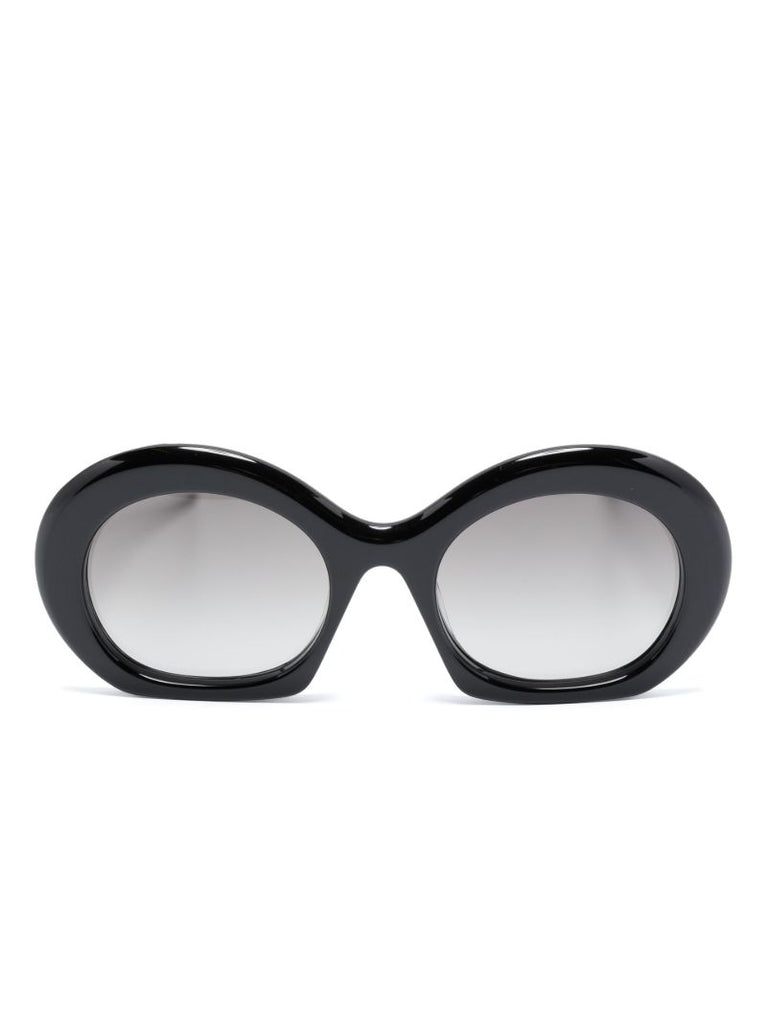 Black Half Moon Oval Sunglasses