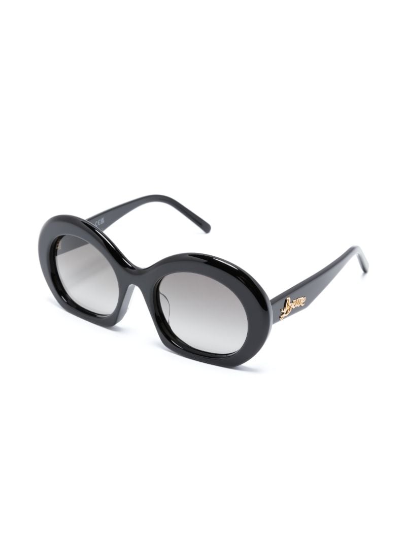 Black Half Moon Oval Sunglasses