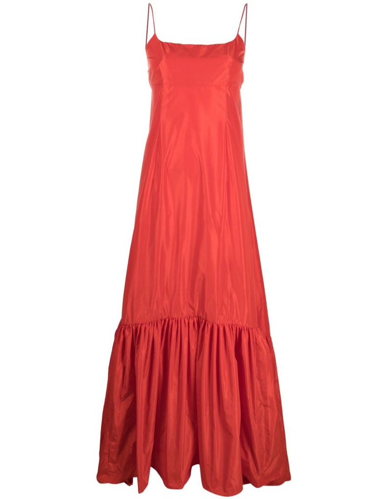 Red Florence Taffeta Tiered Gown