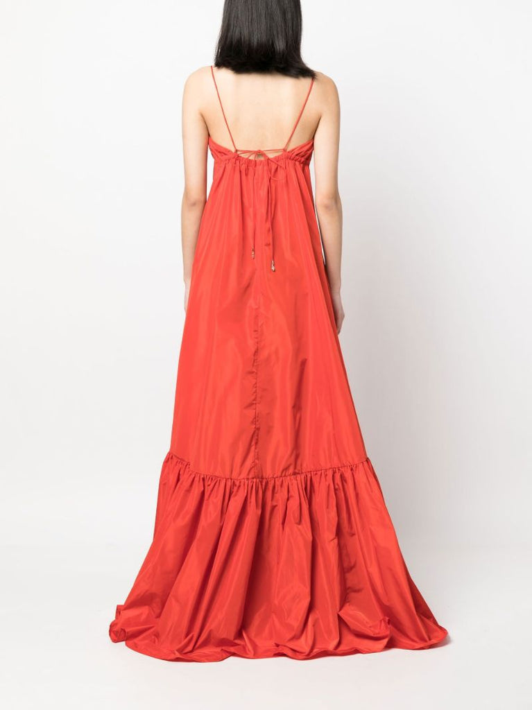Red Florence Taffeta Tiered Gown