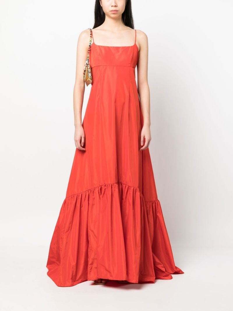 Red Florence Taffeta Tiered Gown