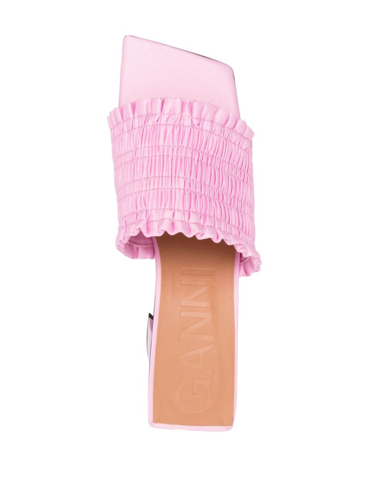 Pink 65 Smocked Leather Mules