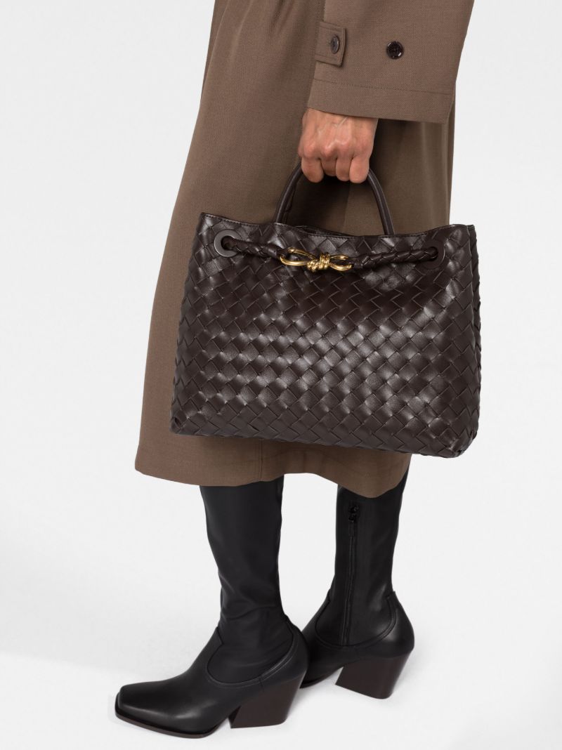 Brown Andiamo Medium Intrecciato-leather Tote Bag