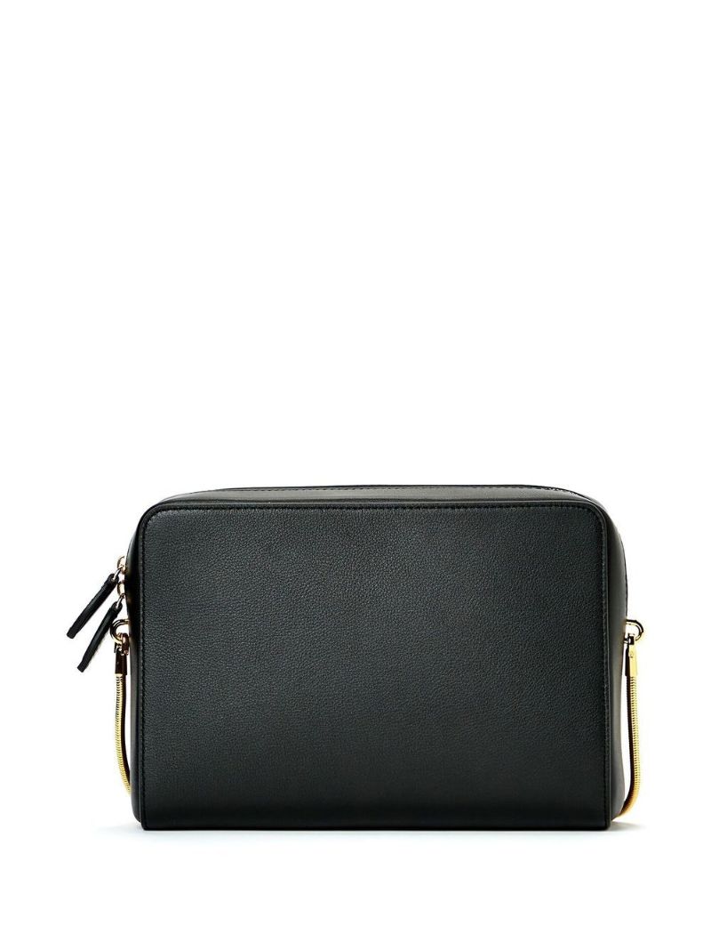 Black Anna Leather Cross Body Bag