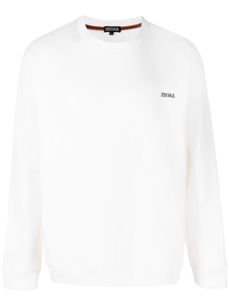 White Logo-embroidered Sweatshirt