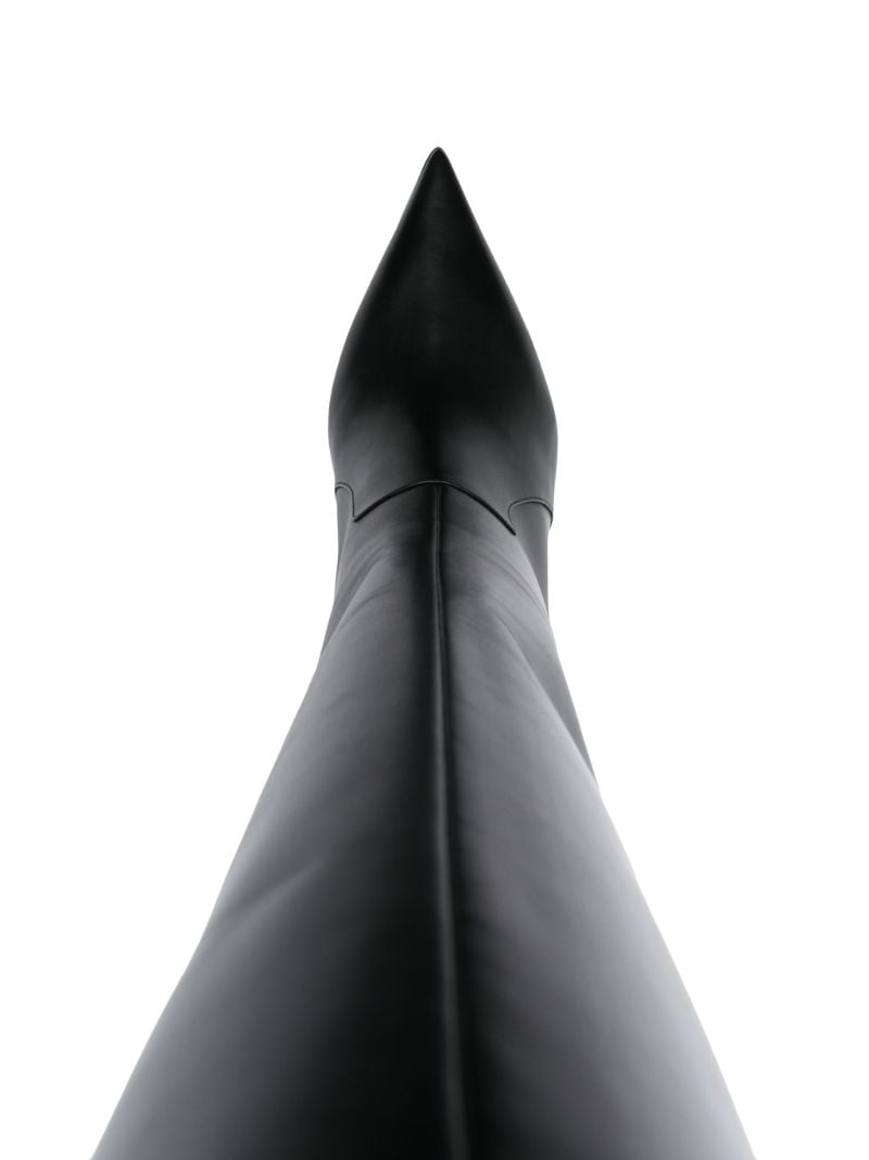 Black Tempest Leather Knee-high Platform Boots