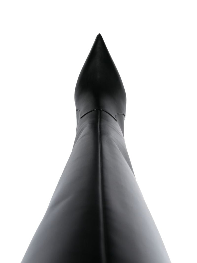 Black Tempest Leather Knee-high Platform Boots