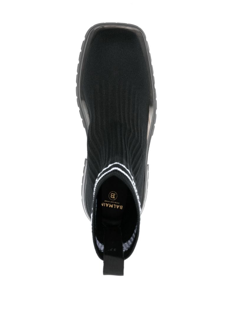 Black Logo Print Knitted Boots