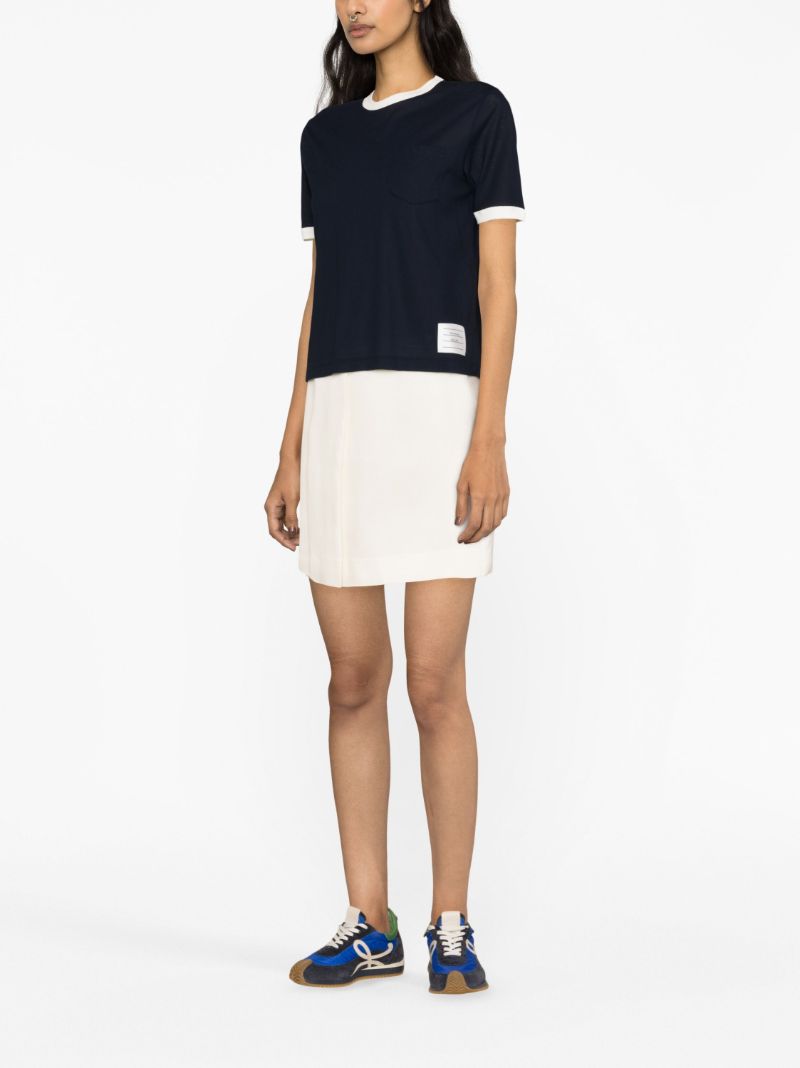 Blue Cotton Ringer T-shirt