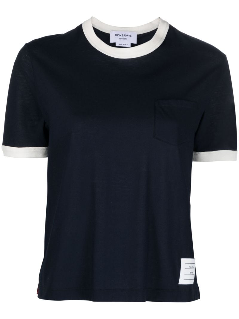Blue Cotton Ringer T-shirt