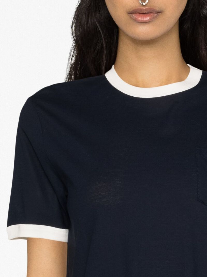 Blue Cotton Ringer T-shirt