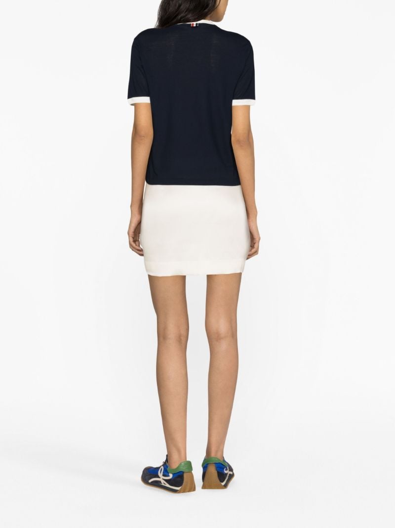Blue Cotton Ringer T-shirt