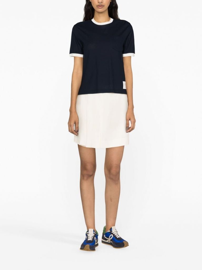 Blue Cotton Ringer T-shirt