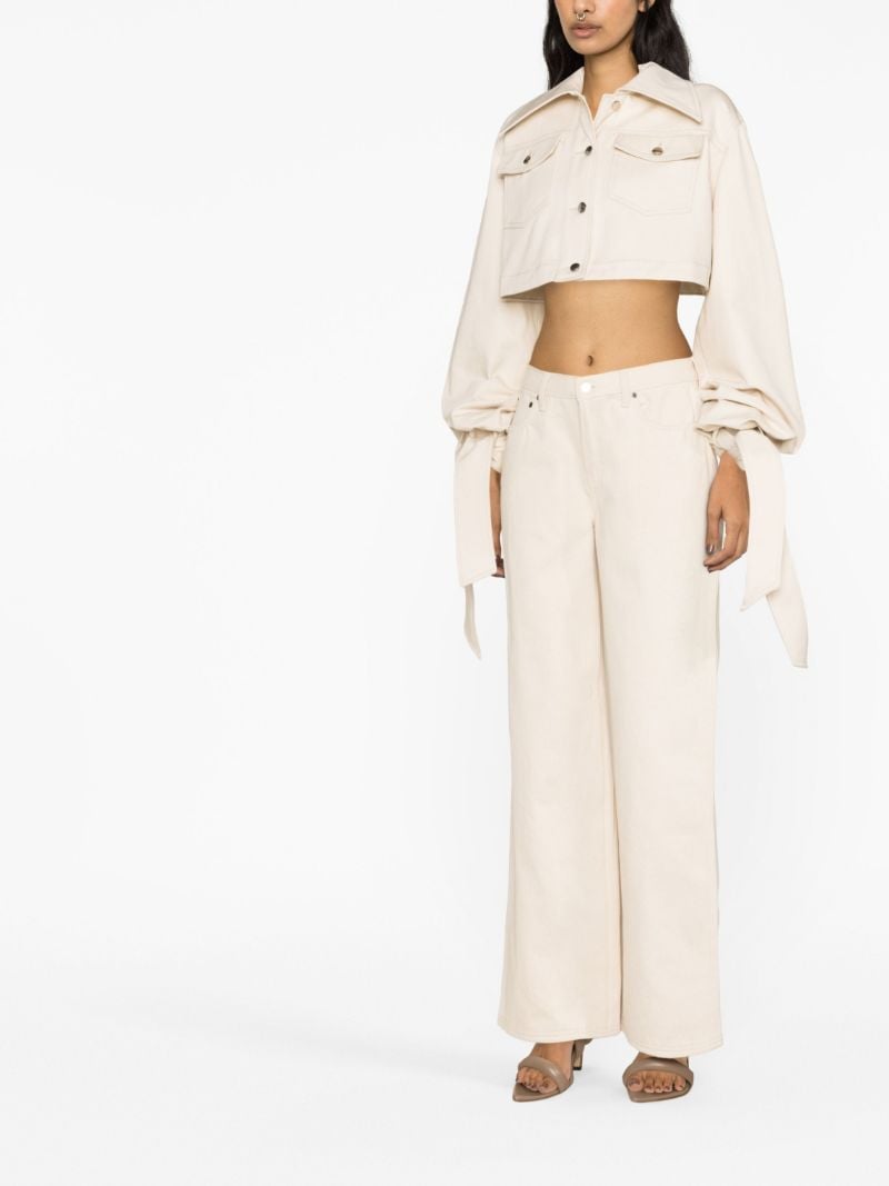 Neutral Cropped Denim Jacket