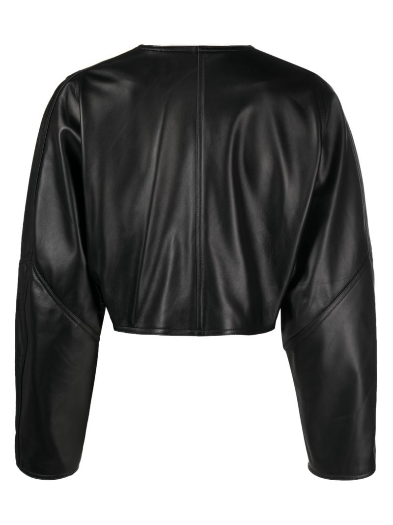Black Cropped Leather Jacket