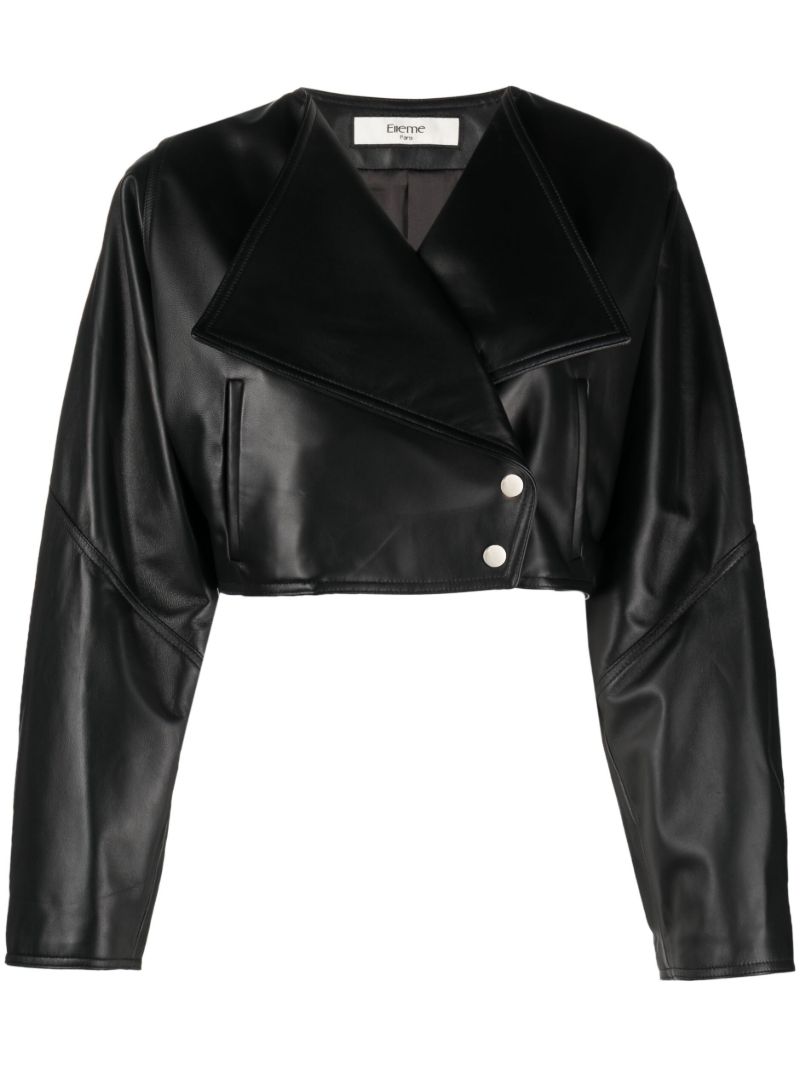 Black Cropped Leather Jacket