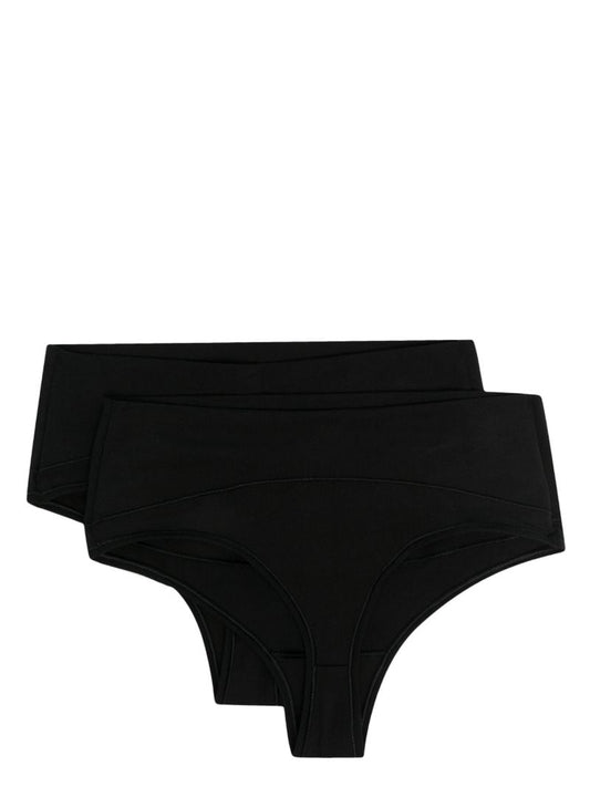 Black Control Thong Set