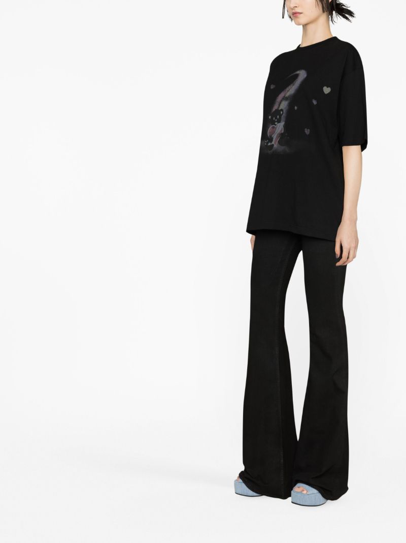 Black Teddy Bear Cotton T-shirt
